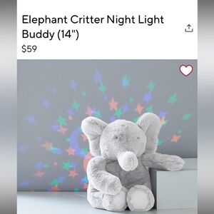 Plush buddies twilight star light elephant pottery barn kids EUC